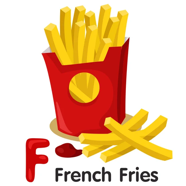 Illustrator of F font with french fries — Stock Vector