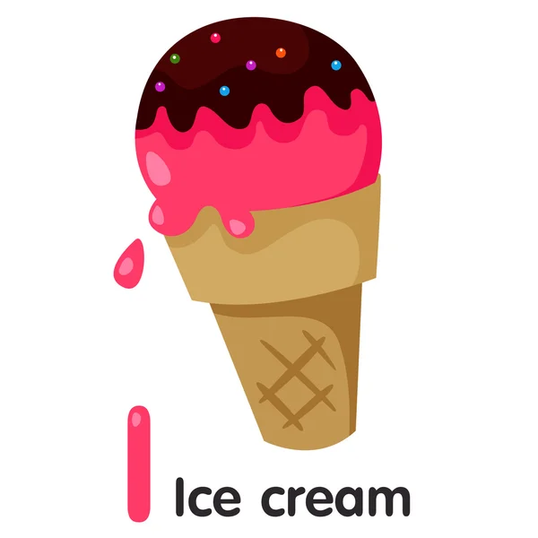 Illustrator of I fuente con ice cream — Vector de stock