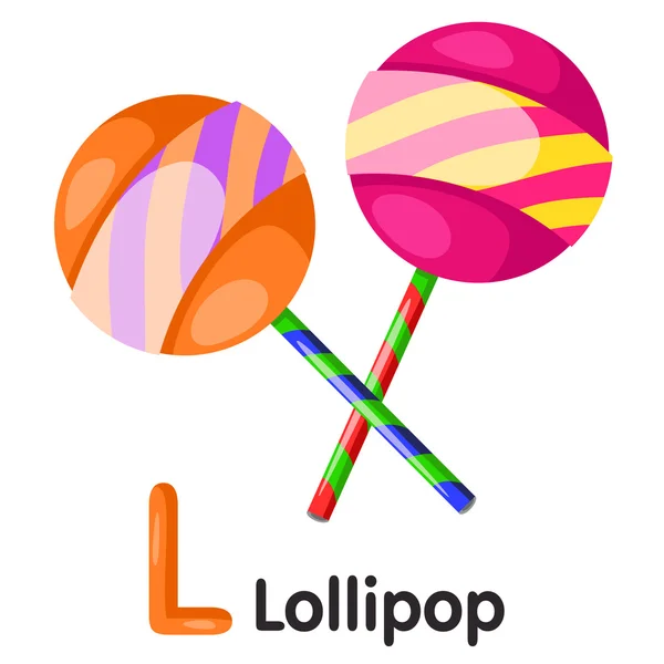 Illustrator ile lolipop L yazı tipi — Stok Vektör