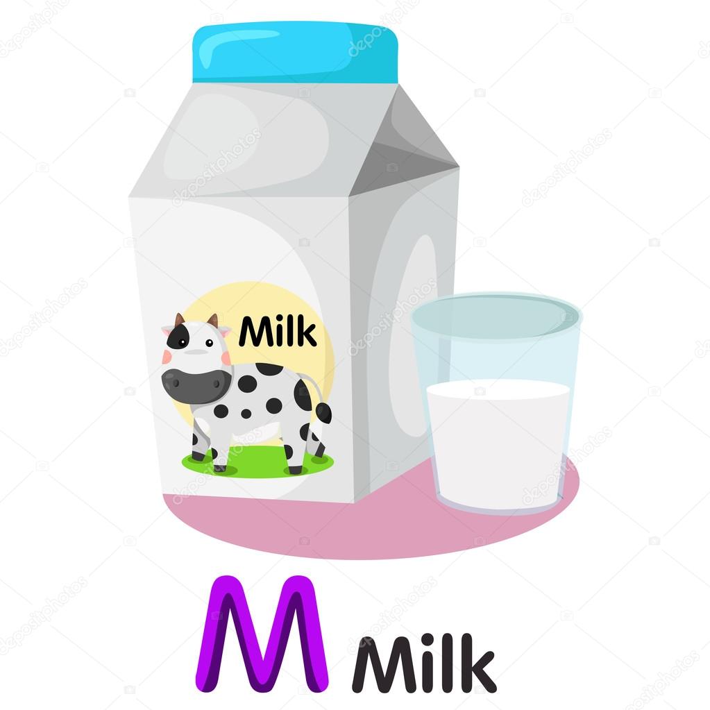 Illustrator of M font with milk