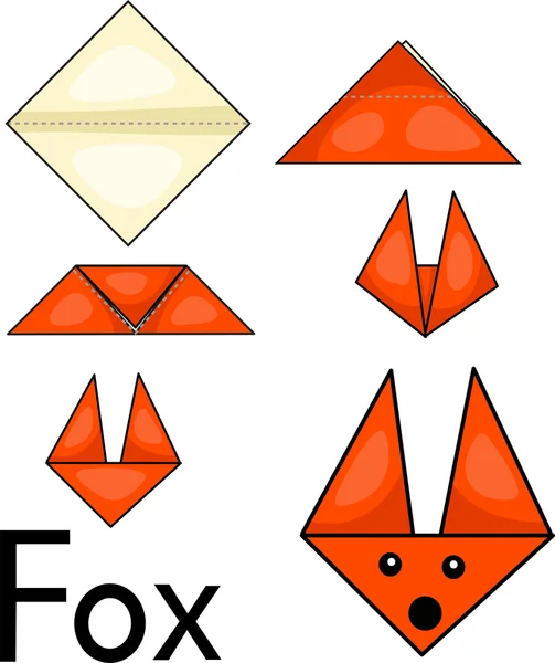 Illustrator of origami fox face