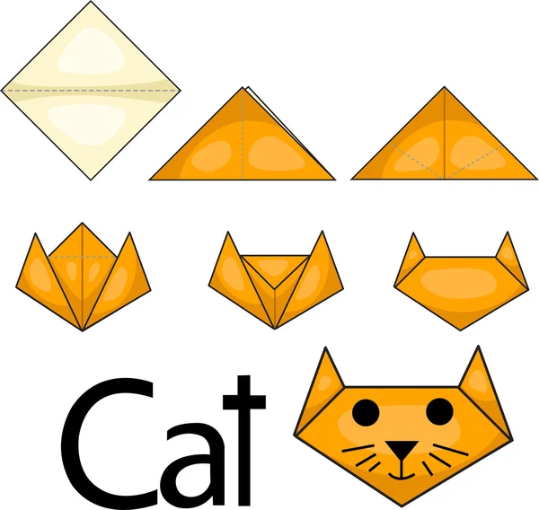 Illustrator of origami cat face