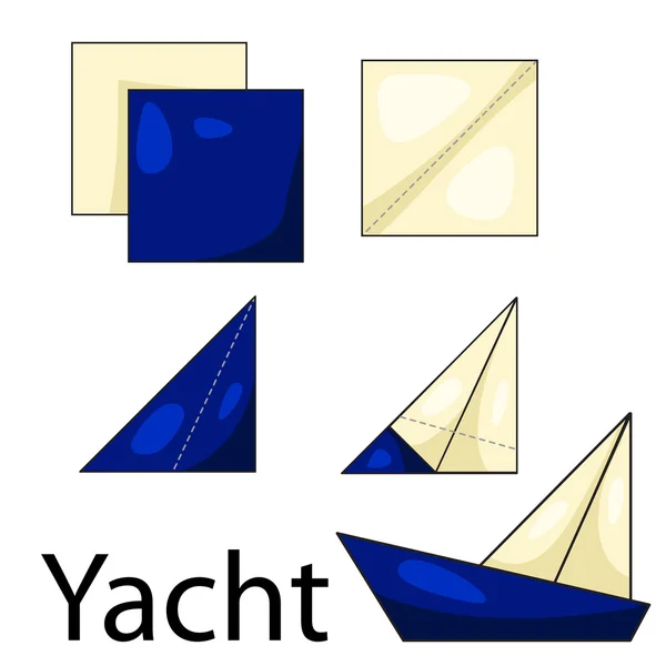 Illustrator of Yacht origami — Διανυσματικό Αρχείο