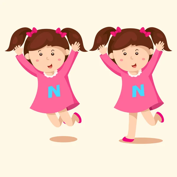 Girl jumping funny — Stock Vector