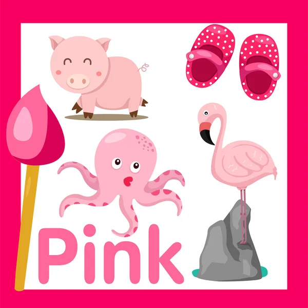 Illustrator warna pink - Stok Vektor