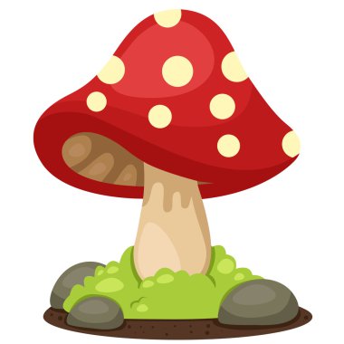 Illustrator of mushrooms landscape clipart