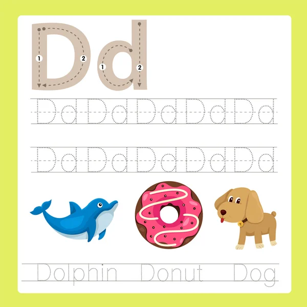 Illustration du vocabulaire de bande dessinée de l'exercice D A-Z — Image vectorielle