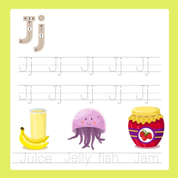 Illustrator J, A-Z karikatür kelime egzersiz