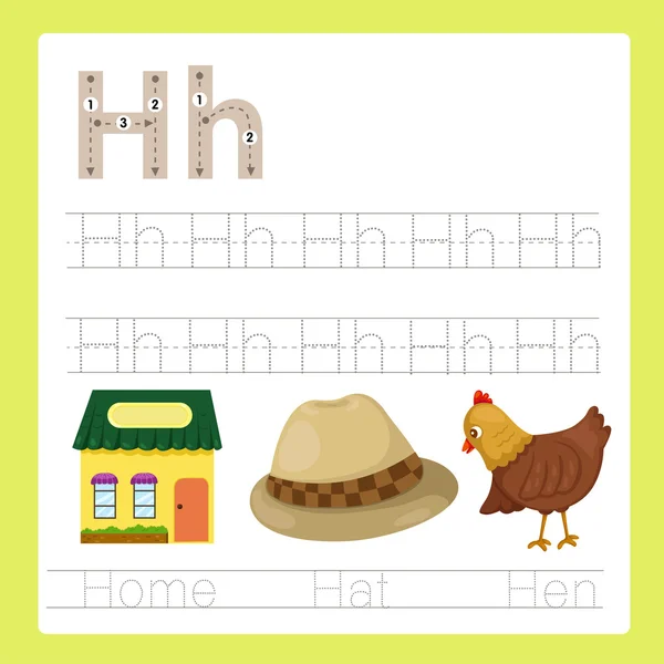 Illustrator h egzersiz A'dan Z'ye karikatür kelime