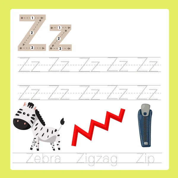 Illustrator z A-Z karikatür kelime egzersiz