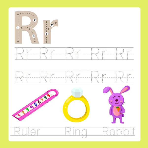 Illustrator r egzersiz A'dan Z'ye karikatür kelime