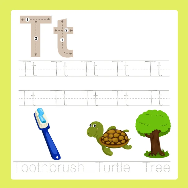 Illustrator t egzersiz A'dan Z'ye karikatür kelime