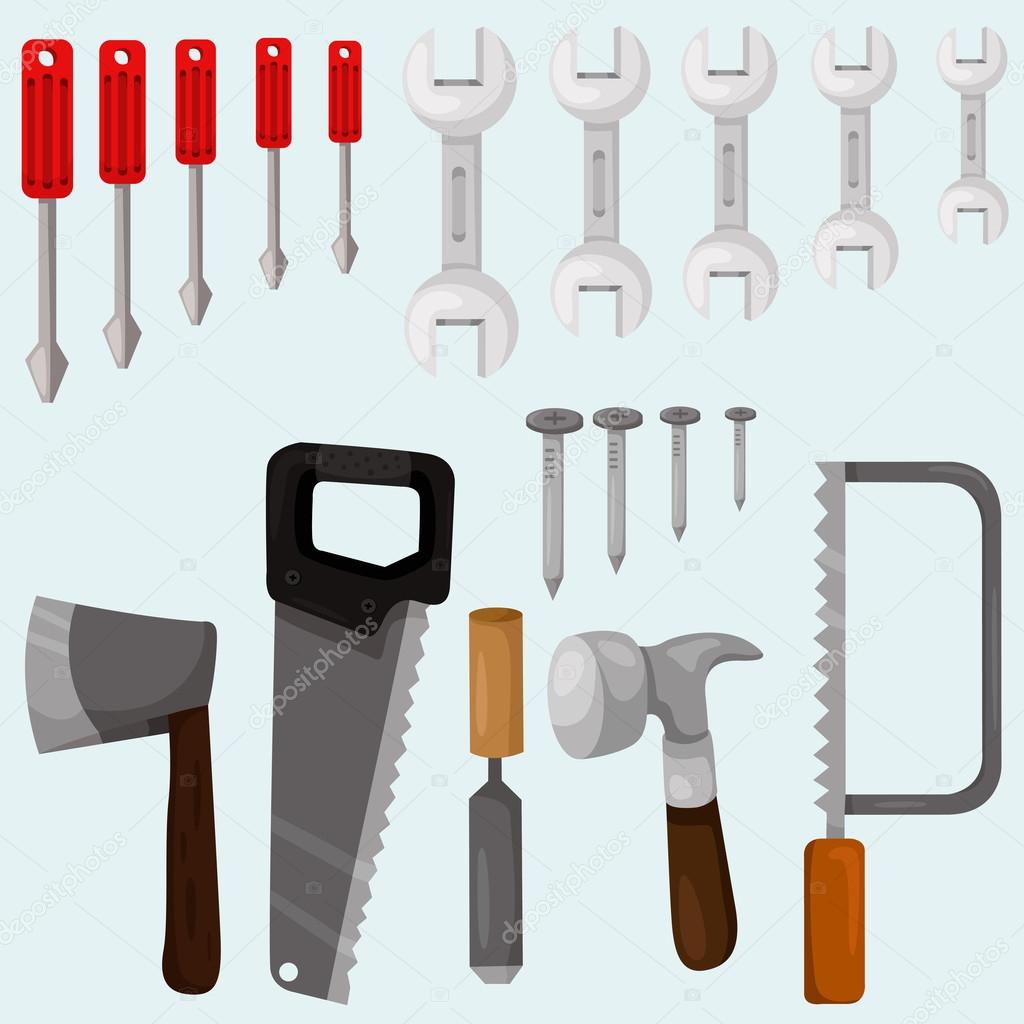 Illustration of carpenter's tools