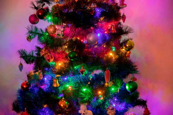 Christmas Decorations Decorated Christmas Tree Beautiful Christmas Decorations — Stock Photo, Image