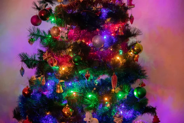 Christmas Decorations Decorated Christmas Tree Beautiful Christmas Decorations — Stock Photo, Image