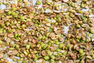 Dilimlenmiş elmalar güneşte kurutulur..