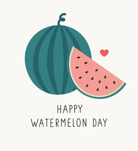 Nationaler Tag Der Wassermelone Vektorillustration Für Den August Feiern Sie — Stockvektor