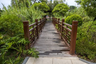 Parktaki sahil yürüyüşü