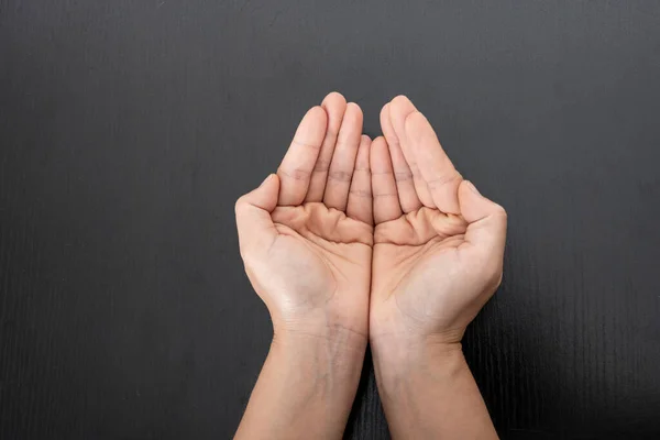 Close Woman Hands White Background Charity Concept Help Support — Stock Photo, Image