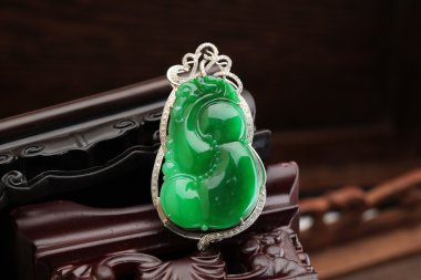 Jade pendant with Chinese characteristics clipart