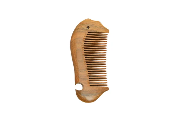 Wooden comb on a white background — Stock Photo, Image