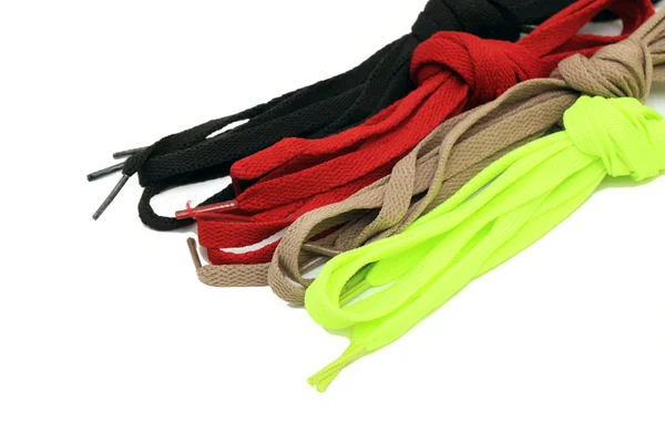 Colorful shoelaces isolated on white — Stock Photo, Image