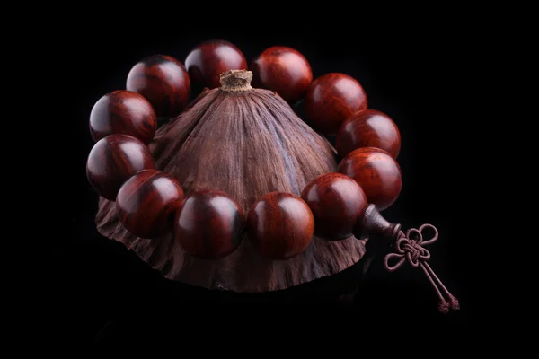 Lobular red sandalwood prayer beads bracelets — Stock Photo, Image