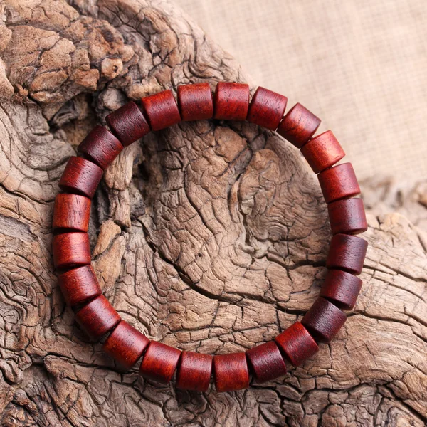 Lobular red sandalwood prayer beads bracelets — Stock Photo, Image