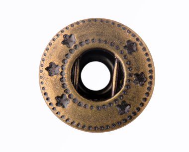 Beyaz arka plan üzerinde izole bronz Anahtarlık