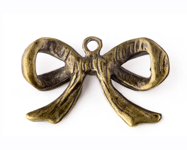 Metal bronze bow tie Pendant — Stock Photo, Image