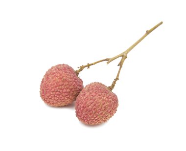 Beyaz arka planda taze lychees