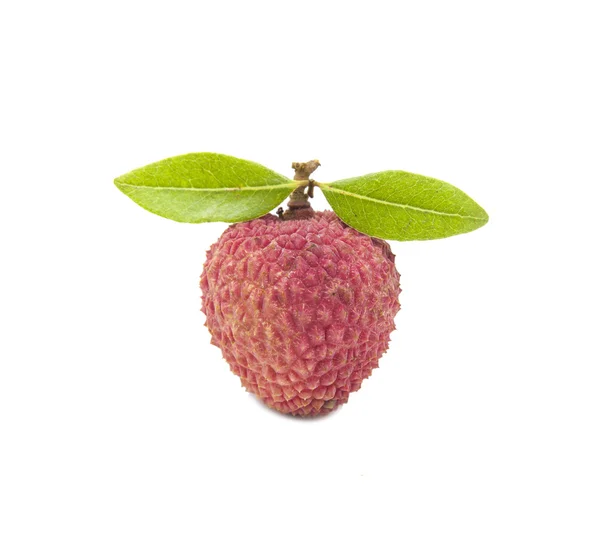 Fresh lychees on white background — Stock Photo, Image