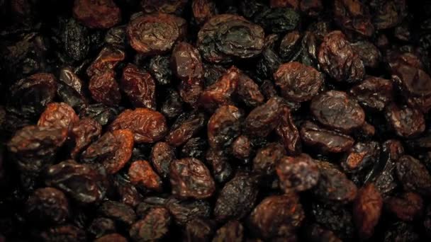 Closeup Of Raisins,sweet snack — Stock Video
