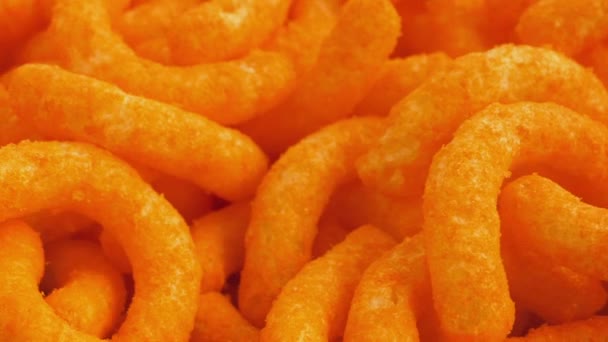 Cheesy Puffs Snack Food — Stock Video