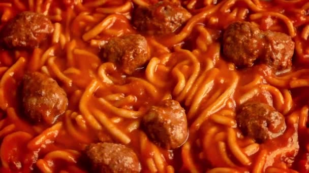 Spaghetti e polpette — Video Stock