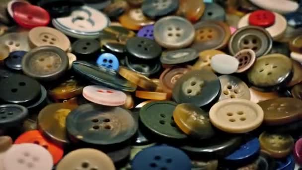 Mixed coloured bright buttons — Stock Video