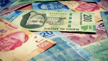 Meksika Pezosu banknotlar Closeup döndürme