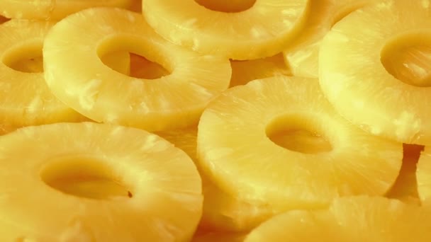 Ananas plakjes schotel draaien — Stockvideo