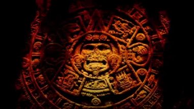 Alevler soyut antik Aztek oyma