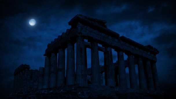 Pantheon v noci — Stock video