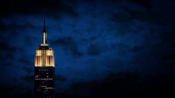 Empire State Binası Geceleyin — Stok video