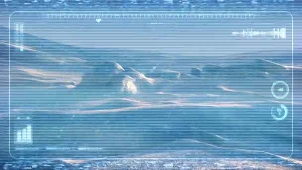 Дрон POV Scanning Frozen Landscape — стоковое видео