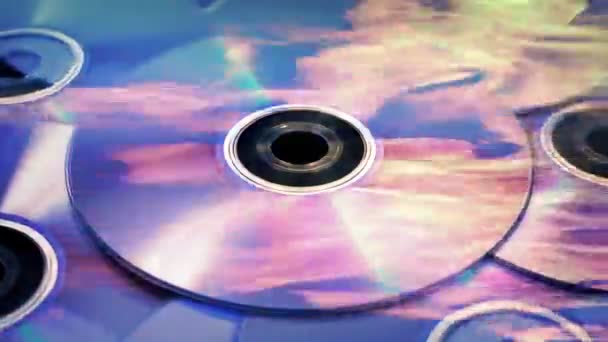 Dvd Discs Reflect Fire Piracy Burning Media — Stock Video