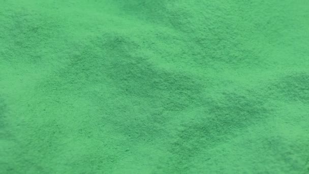 Green Powder Materiał Przenoszenie Strzał — Wideo stockowe