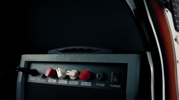 Guitarra Amp Pronto Para Ser Jogado Tiros Móveis — Vídeo de Stock