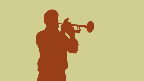 Man Spelar Trumpet Musiker Utför — Stockvideo