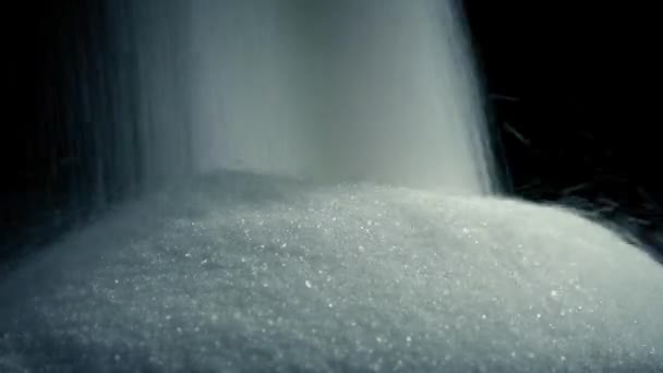 Ζάχαρη Χύνει Pile Macro Shot — Αρχείο Βίντεο