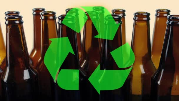 Botellas Vacías Para Reciclar Con Gráficos — Vídeo de stock