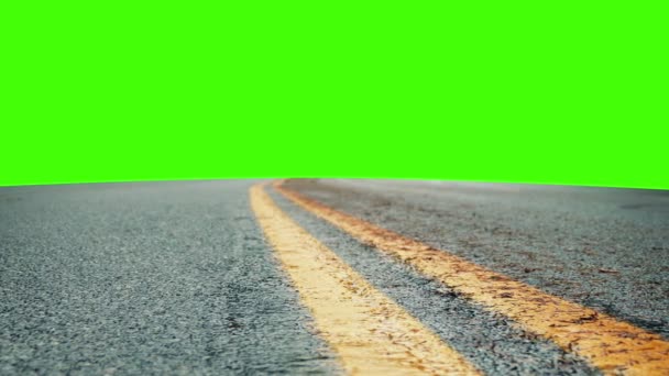 Moving Road Outdoors Greenscreen — Stock Video