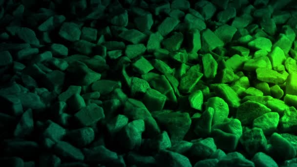 Kameny Tajemné Zelené Záři — Stock video